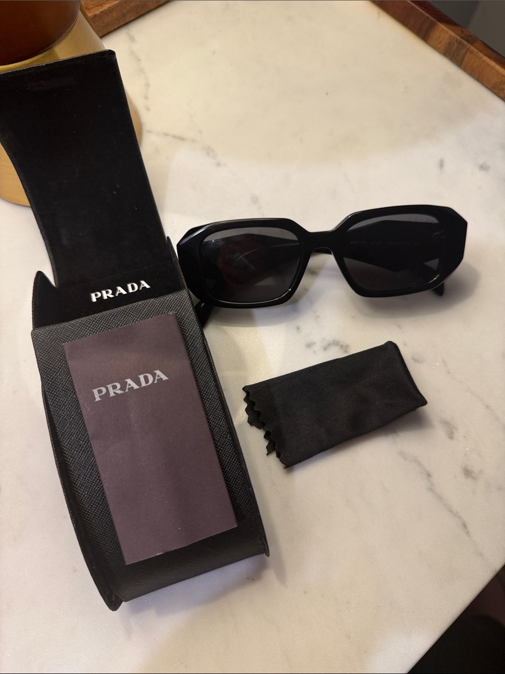 Prada Black Geometric Frame Sunglasses - Picture 3 of 12
